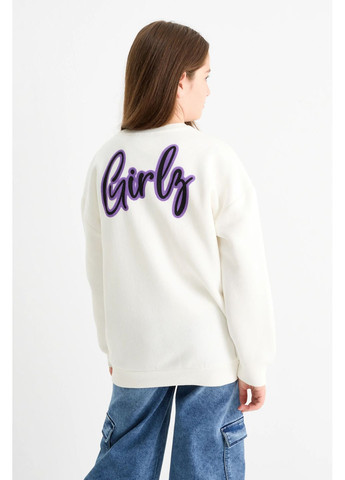 C&A свитшот из хлопка bratz однотонный белый кэжуал