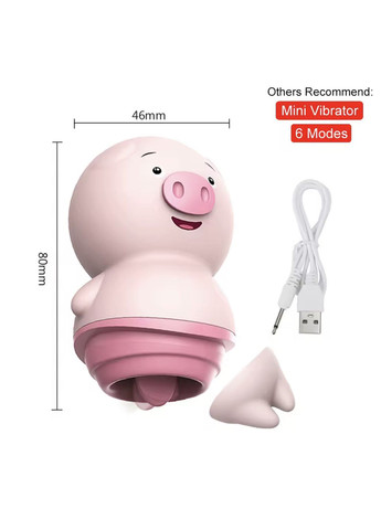 Ергономічний стимулятор з водонепроникною конструкцією, Вібратор у вигляді милого поросятка No Brand (341305705)