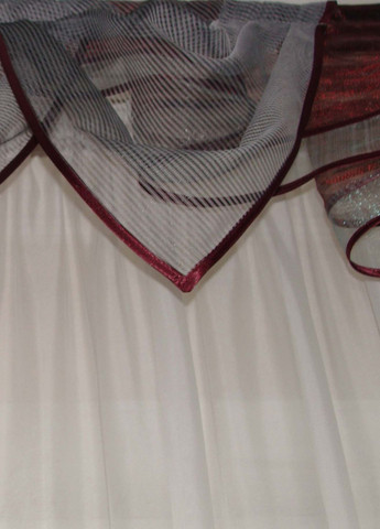 Ламбрекен Дуга карниз 150см червоний з сірим (4_5_1,5м) Firanka Simple (333342902)