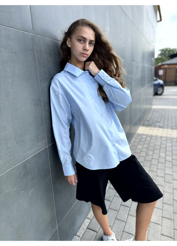 Голубой кэжуал рубашка однотонная Top Hat Kids