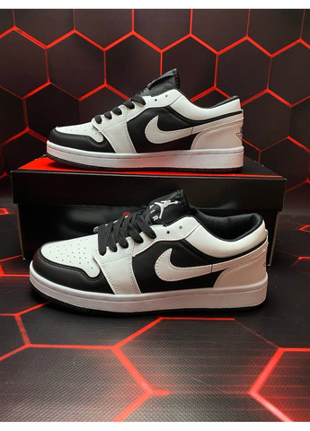 Черные демисезонные кроссовки мужские nike air jordan 1 low white black найк аир джордан No Brand