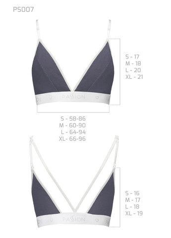 Темно-серый демисезонный спортивный топ с двойными бретелями ps007 top dark grey, size l Passion