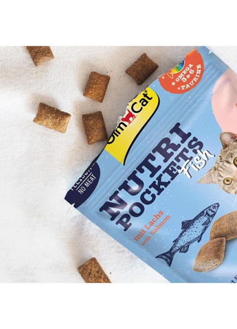 Лакомство для кошек Nutri Pockets Fish Лосось 60 г GimCat (365593284)