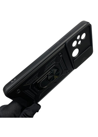 Чехол для Redmi 12C бронированный с кольцом со шторкой на камеру на сяоми редми 12с чёрный rg1 Xiaomi (366022599)