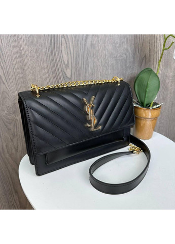 Міні сумочка на ланцюжку чорна екошкіра для жінок з м'якою текстурою та магнітом ProDobro (363259421)