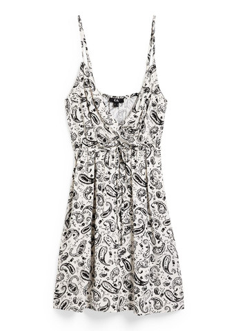 Комбинированное кэжуал платье из вискозы C&A однотонное