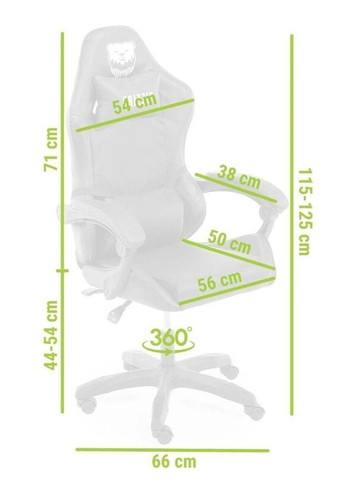 Геймерское кресло с RGB LED подсветкой (12 режимов), Grizzly (370617404)