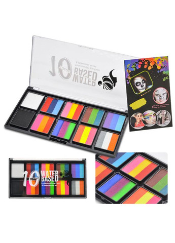 Аквагрим набір 10 кольорів (26 кольорів) і пензлик Poetry Shadow (302242382)