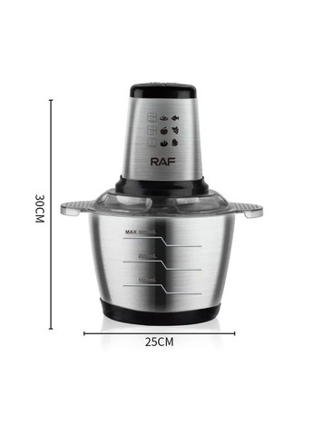 Блендер електричний металева чаша, 2 режими, 4 ножі, 300 Ватт, 3 літри R-7031 RAF (363831667)