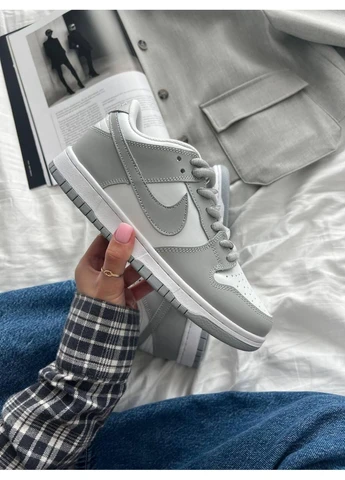 Білі кросівки чоловічі nike sb dunk low white grey найк сб данк білі демісезон No Brand
