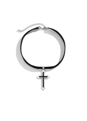 Чокер жіночий на шию, елегантний оксамитовий, з хрестом "Secret" ( ) China (367623295)