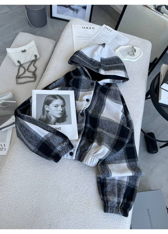 Жіночий кашеміровий бомбер у клітинку (363839511)