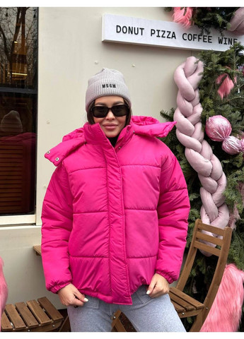 Малинова жіноча тепла куртка з капюшоном Nositi 4086-15