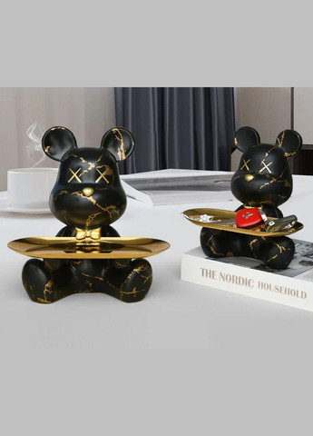 Ведмідь Ключниця-скарбничка 23см BE@RBRICK (Чорний мармур) No Brand (299871216)