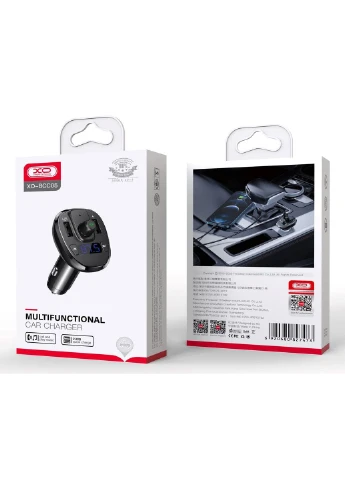 Автомобільний FM модулятор трансмітер BCC05 зарядний пристрій 18W QC3.0 2 USB Чорний XO (306447769)