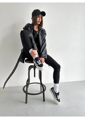 Чорні жіночі кеди з нубуку (8533) VZUTIK