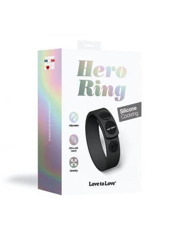 Регульоване ерекційне кільце на кнопках Love To Love HERO RING - BLACK ONYX No Brand (366879496)
