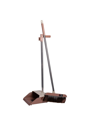 Набір для прибирання 2 в 1 віник з совком, коричневий Household Cleaning Products HP-35015-11BR No Brand (361893106)