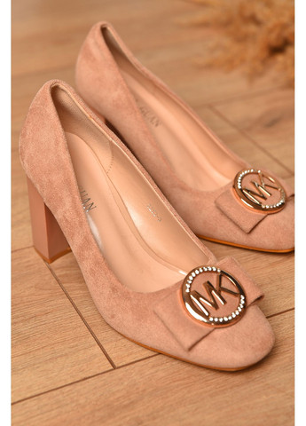 Let's Shop Туфлі жіночі бежевого кольору дербі бежевий з штучна замша, україна — демісезон (360601861)