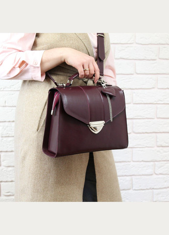 Сумка жіноча класична із натуральної шкіри Бронкс від Leaflet_Leather. Колір Марсала. No Brand (331901859)