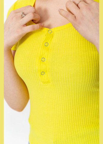 Жовта демісезон футболка жіноча в рубчик, колір сірий, Ager