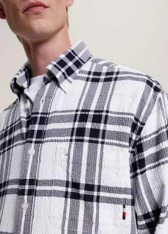 Белая кэжуал рубашка в клетку Tommy Hilfiger