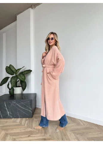 Жіночий довгий кардиган з поясом та кишенями Fashion (364485917)