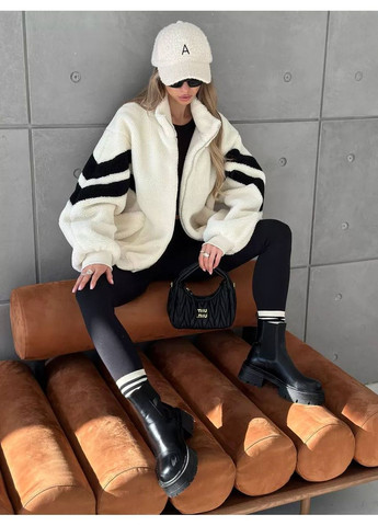 Молочна демісезонна куртка-бомбер унісекс букле на підкладці,манжет рібана,туреччина! Україна