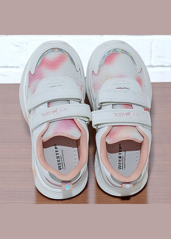 Белые демисезонные ортопедические кроссовки для девочки на липучках weestep вистеп Waldi