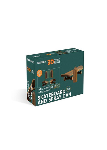 Картонний конструктор " 3D Puzzle Skateboard and spray can" Cartonic (313103095)