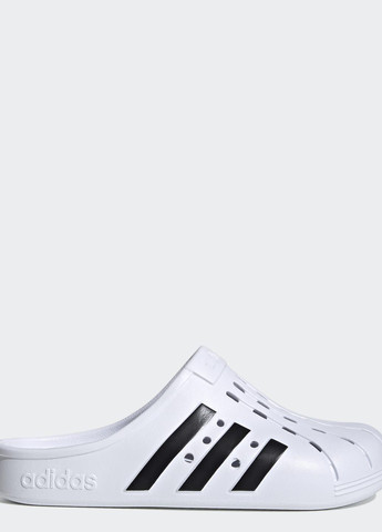 Белые клоги adilette adidas