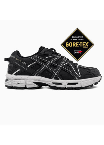 Черные демисезонные кроссовки зимние мужские asics gel kahana 8 gore-tex winter termo black white | асикс гель-кахана 8 черные белые термо No Brand
