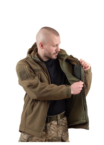 Куртка с флисовой кофтой Softshell, Olive, Vik-Tailor (371990807)