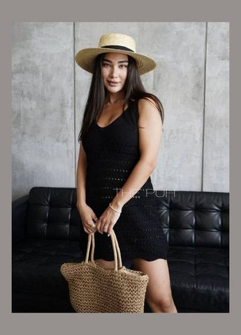 Черное нежное вязаное платье турция No Brand