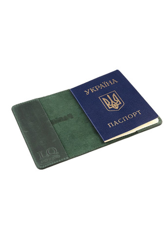 Обложка для паспорта натуральная матовая кожа Crazy horse (Зелёный) LQ 101170 (278649347)