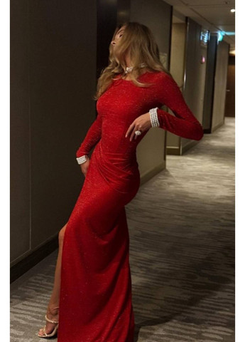 Красное праздничный, коктейльное, вечернее женское элегантное платье из люрекса а-силуэт Avanti однотонное