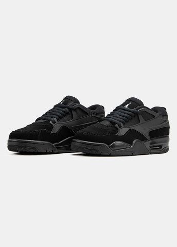Кроссовки женские и мужские Nike Air Jordan 4 x Nigel Sylvester RM Black | Найк Джордан 4 черные No Brand чёрные демисезоны (332213978)