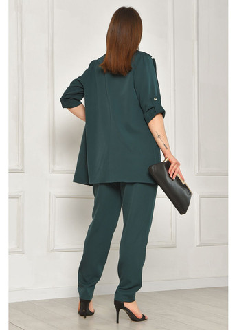 Костюм жіночий однотонний темно-зеленого кольору Let's Shop (348781834)