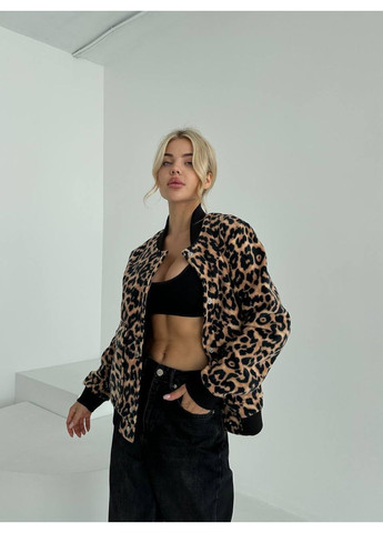 Бомбер з принтом леопард Україна на кнопках (358934317)