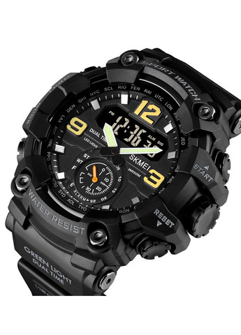 Мужские спортивные наручные часы 1637 водонепроницаемые (Черные) Skmei (332635072)