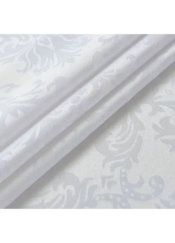 Жакардова скатертина Leeseph з вензелями 150×300 см біла Мальва (369669501)