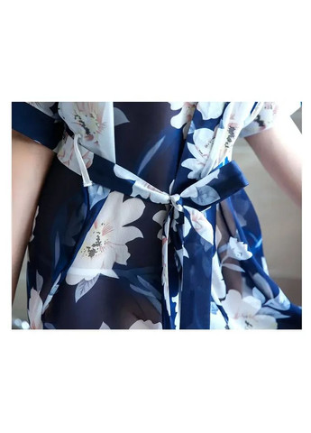 Шикарный халат. Короткий женский халат с абстрактным принтом. Летний халат с трусиками и поясом. China (360865981)