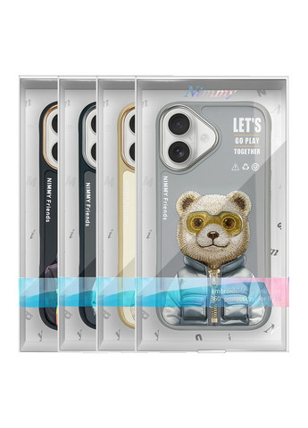 Чохол TPU+PC 3D with Metal Buttons для iPhone 16 Gorilla Black No Brand Apple iPhone 16 2024 (336151498)