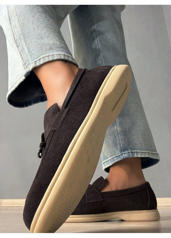 Hengji Туфлі жіночі 336-4 замшеві лофери з фурнітурою коричневі коричневий з натуральна замша, китай — всесезон (353309106)