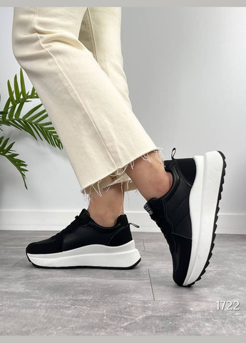 Черно-белые демисезонные стильные женские кроссовки No Brand