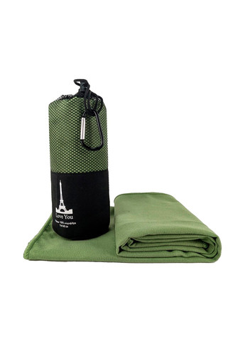Дорожное спортивное полотенце из микрофибры с чехлом Зеленый (A-025670) Love You хаки