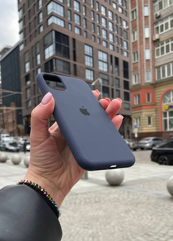 Чохол для iPhone 11 синiй Midnight Blue Silicone Case силікон кейс No Brand (289754154)