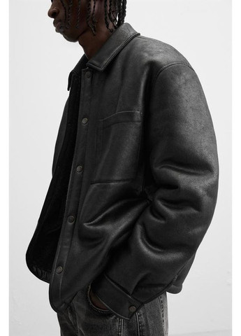 Куртка-сорочка зі штучної шкіри та хутра Zara (361155324)