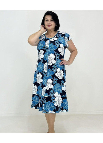 Халат жіночий з валаном Елегант Pars 60-62 Блакитний (82005554-3) Triko (316219063)