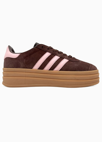 Кроссовки женские Adidas Gazelle Bold Platform Brown Pink | Адидас Газель коричневые No Brand коричневые демисезоны (340055391)